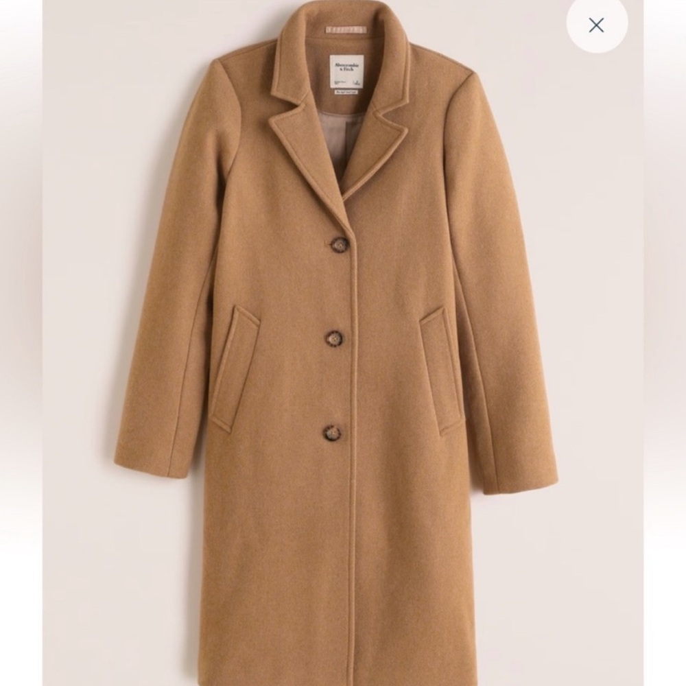 Abercombie Dad Coat Camel Wool Blend Coat